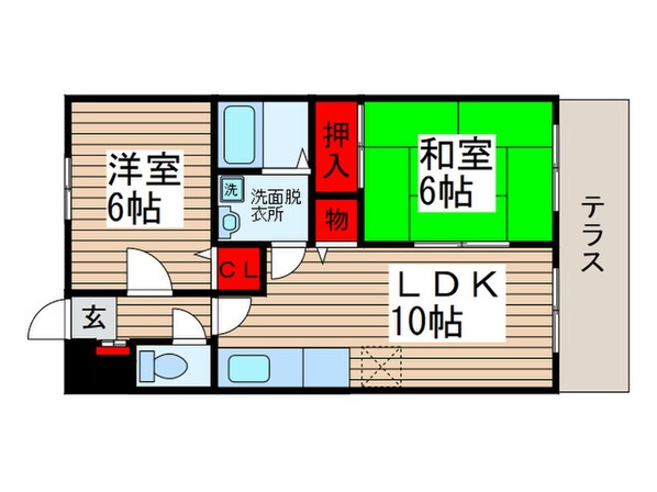 パ－クハイツＣの物件間取画像